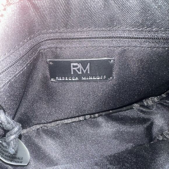 Rebecca Minkoff RM Studded Quilted Faux Leather Crossbody Bag Black Chain Strap - Picture 9 of 10